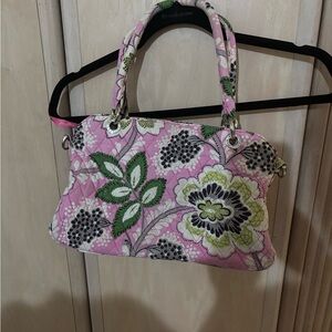 Vera Bradley Pink and Green Floral Shoulder Bag
